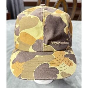 Burger Brothers Hat Cap Fitted Mens XL Brown Camo Ear Flap Cap America